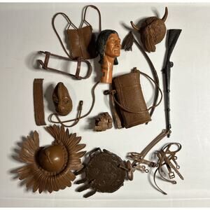 Vintage 1970s Marx Johnny West Accessories with Indian Head
